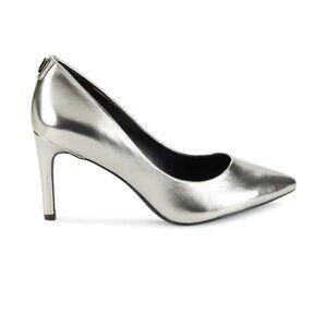 Karl Lagerfeld Paris Glora 76MM Metallic Pumps heels size 7 Silver